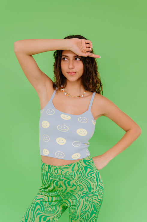 Good Days Smiley Tank // Blue